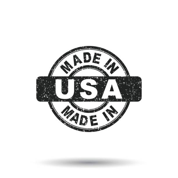 сделано в сша штампе. векторная иллюстрация на изолированном фоне - made in the usa sign retro revival label stock illustrations