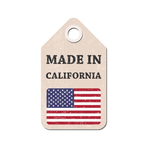 istock Hang tag made in California with flag. Vector illustration 938999506