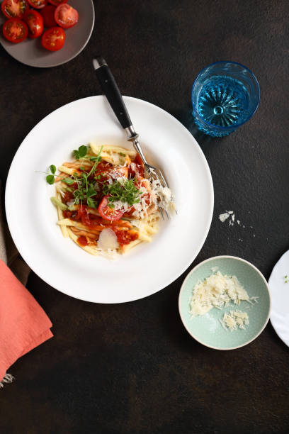 istock Fresh pasta with cheese, food above 938999588