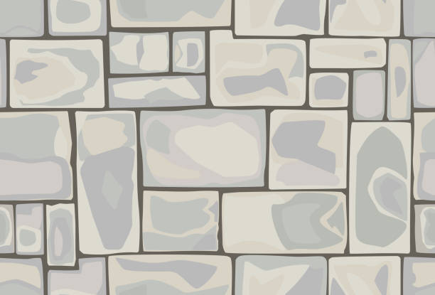 seamless pattern of stones seamless hand-made pattern of rectangular stones in light colors architectural exterior marble stone wall texture stock illustrations