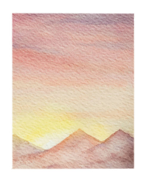 istock Watercolor vector background of landscape with desert. 939013096