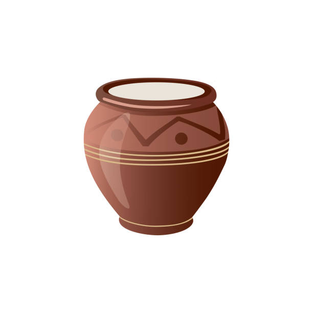 Realistic Clay Pot Vector Illustration Stock Illustration - Download Image  Now - Clay, Cooking Pan, Jug - iStock