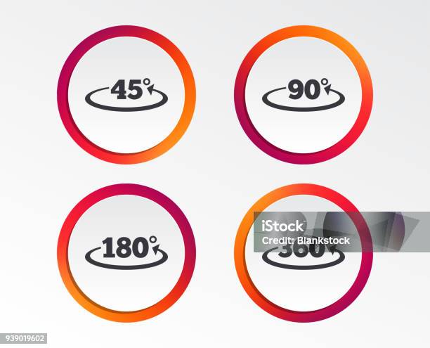 Ilustración de Ángulo Grados Iconos La Geometría De Matemáticas Señales y más Vectores Libres de Derechos de Vista de 360 grados