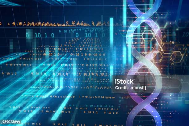 Photo libre de droit de Molécules Dadn Sur Le Fond Abstrait De Technologie banque d'images et plus d'images libres de droit de ADN