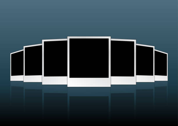 Empty photo frames carousel Empty photo frames carousel carousel photos stock illustrations