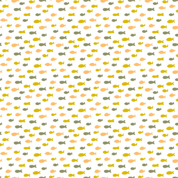 Sea seamless pattern Sea seamless pattern with fish. Underwater world, ocean creatures. Vector background. Can be used for wallpaper, children fashion, stationery, scrapbooking, home decor and textile, fabric prints. fish designs stock illustrations