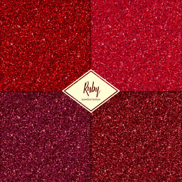 Vector illustration of Set of ruby texture