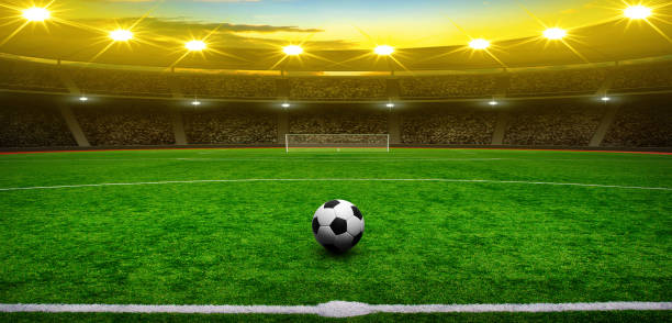 istock Soccer ball on stadium 939035578