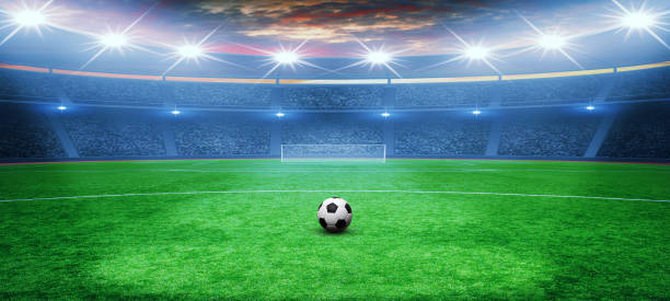 istock Soccer ball on stadium 939035594