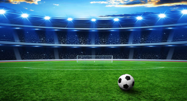istock Soccer ball on stadium 939035596