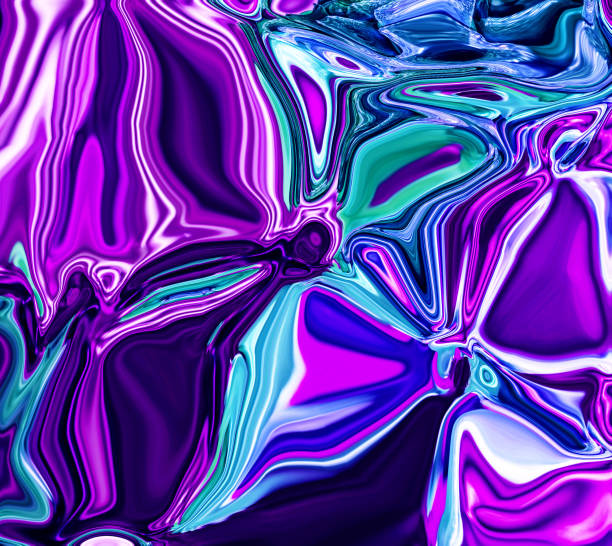 istock Wavy abstraction in purple and emerald colors 939039686