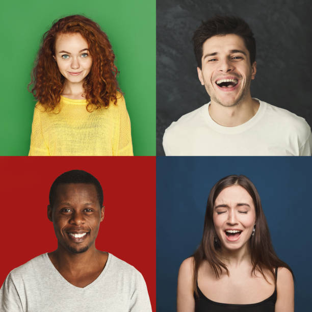 istock Diverse young people positive emotions set 939039940
