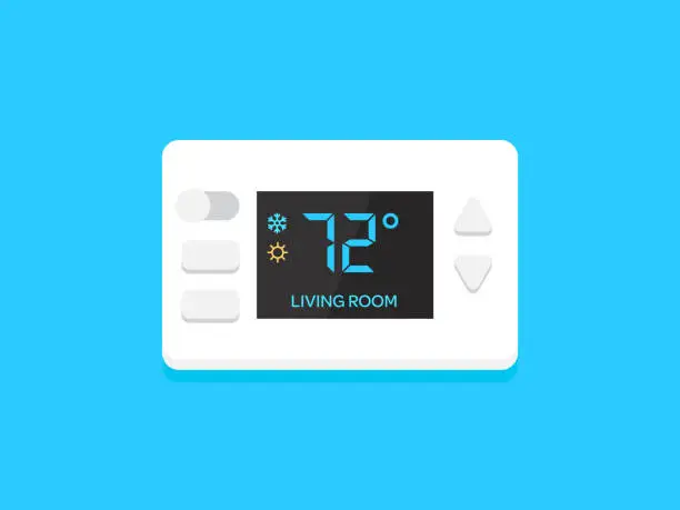 Vector illustration of Digital modern thermostat