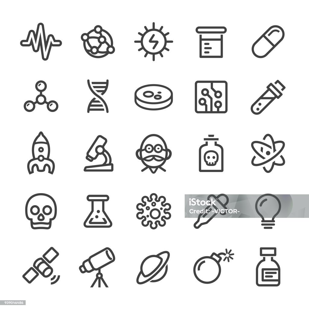 Science Icons - Smart Line Series Science, laboratory, scientific experiment, research, technology, discovery, Petri Dish stock vector