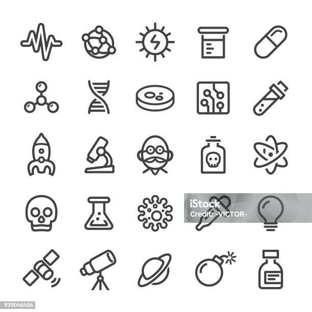 Science Icons Smart Line Series Stock Illustration - Download Image Now - Petri Dish, Science, Biotechnology