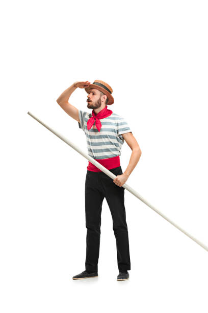 istock Caucasian man in traditional gondolier costume and hat 939046786