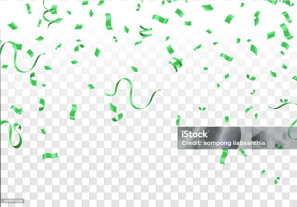 Célébration de groupe abstrait vert - clipart vectoriel de Confetti libre de droits