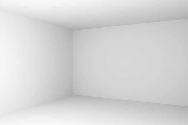 istock Corner of abstract white empty room closeup 939048268