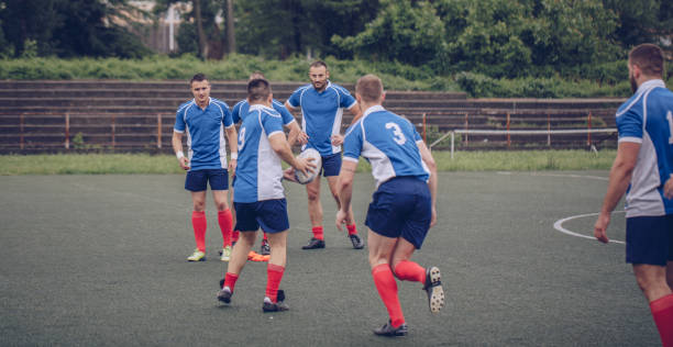 istock Rugby players doing warm up exercises 939050740