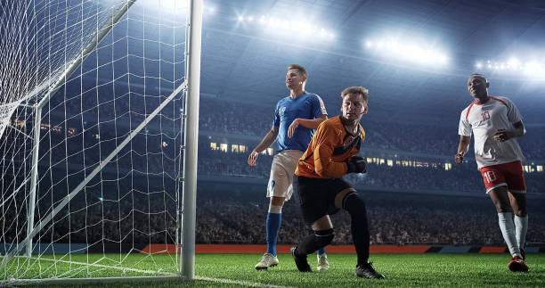 istock Soccer game moment  on professional stadium 939051298