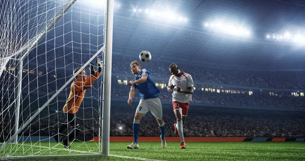 istock Soccer game moment  on professional stadium 939051354