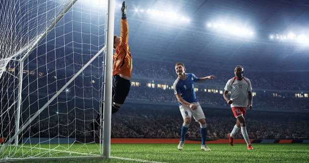 istock Soccer game moment  on professional stadium 939051378