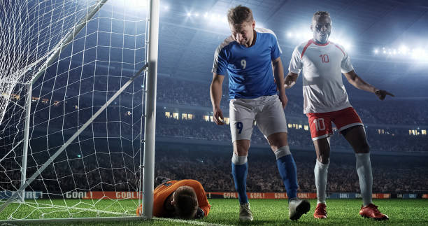 istock Soccer game moment  on professional stadium 939051450