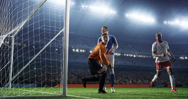 istock Soccer game moment  on professional stadium 939051452