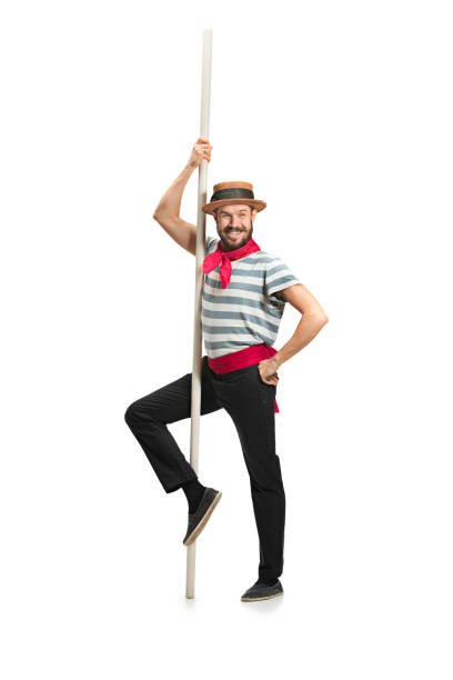 istock Caucasian man in traditional gondolier costume and hat 939051518