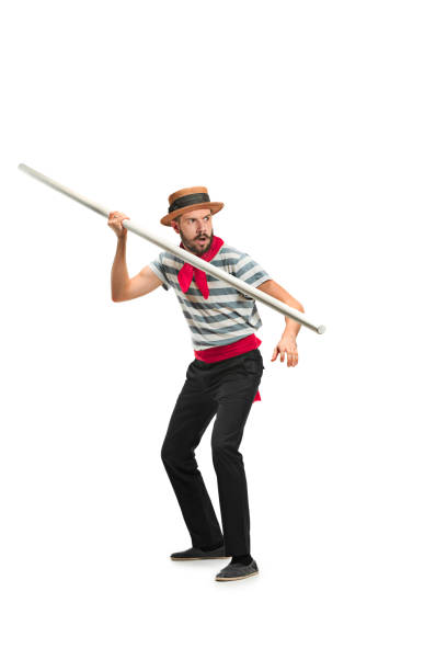 istock Caucasian man in traditional gondolier costume and hat 939051650