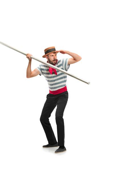 istock Caucasian man in traditional gondolier costume and hat 939051744