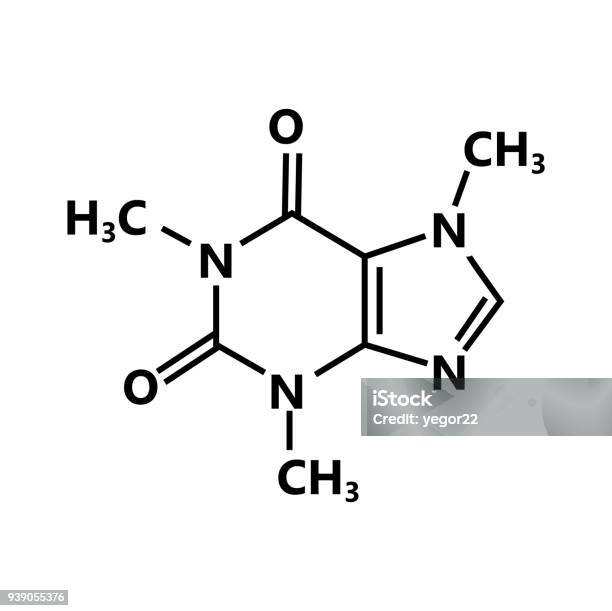 Caffeine Chemical Formula Vector Sign Stock Illustration - Download Image Now - Caffeine, Chemistry, Coffee - Drink