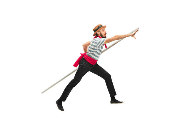 istock Caucasian man in traditional gondolier costume and hat 939056288