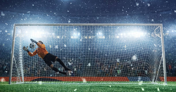 istock Soccer game moment  on professional stadium 939058158