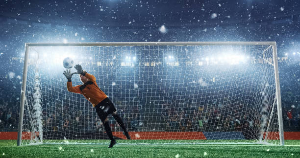 istock Soccer game moment  on professional stadium 939058162