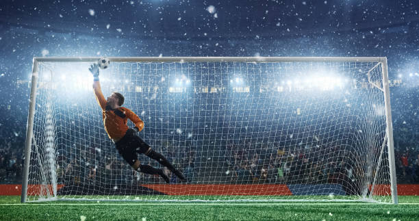 istock Soccer game moment  on professional stadium 939058168