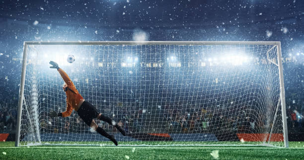 istock Soccer game moment  on professional stadium 939058186