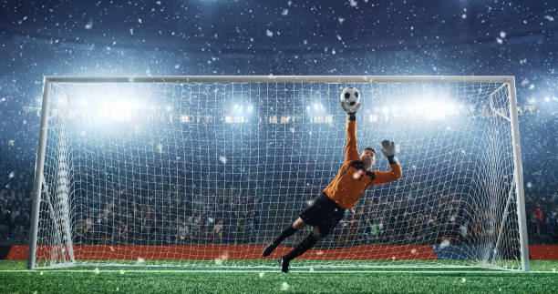 istock Soccer game moment  on professional stadium 939058192