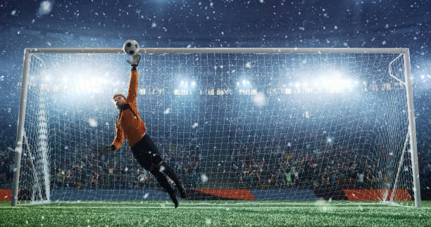 istock Soccer game moment  on professional stadium 939058196