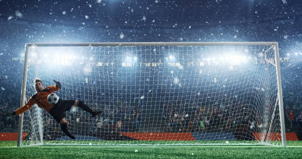 istock Soccer game moment  on professional stadium 939058218