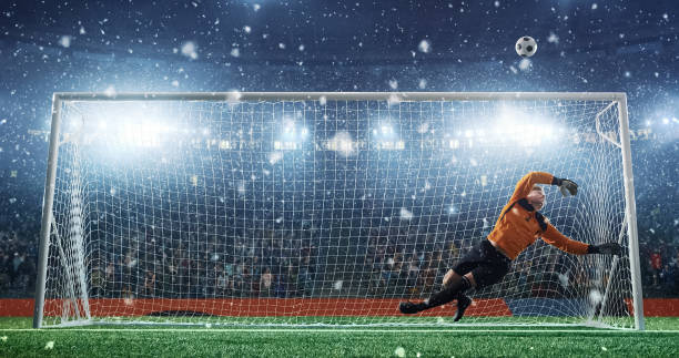 istock Soccer game moment  on professional stadium 939058232