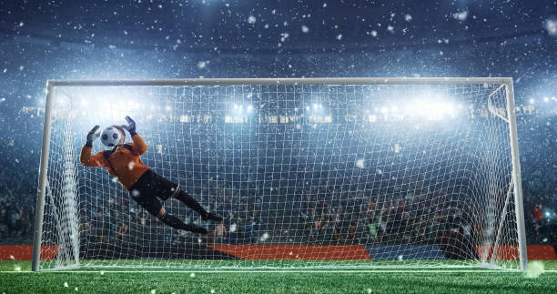 istock Soccer game moment  on professional stadium 939058276