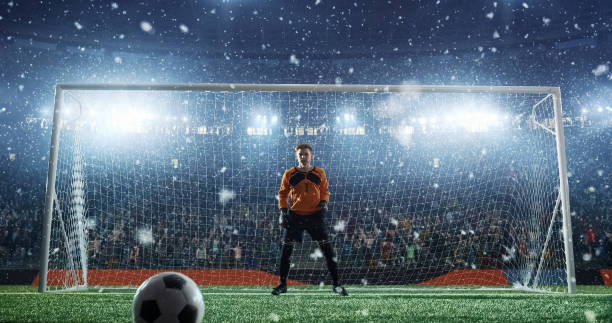 istock Soccer game moment  on professional stadium 939058278