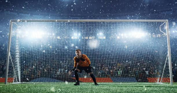 istock Soccer game moment  on professional stadium 939058292