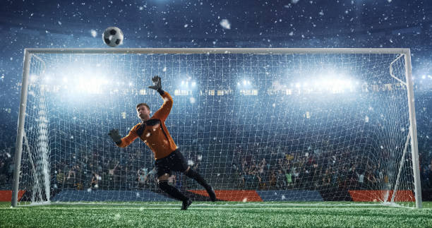 istock Soccer game moment  on professional stadium 939058308