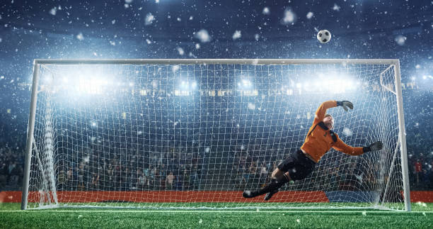 istock Soccer game moment  on professional stadium 939058312