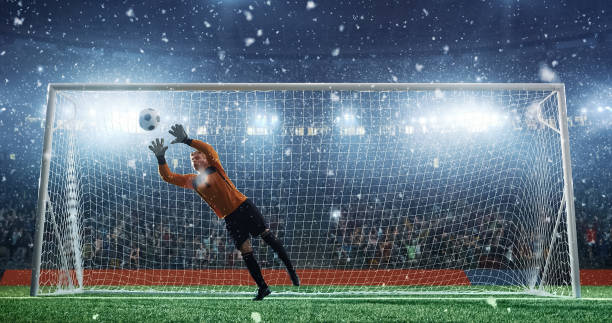 istock Soccer game moment  on professional stadium 939058332