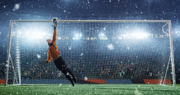 istock Soccer game moment  on professional stadium 939058368