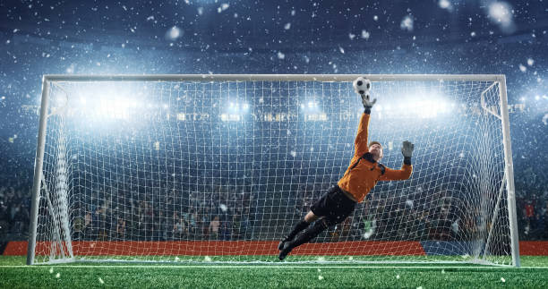 istock Soccer game moment  on professional stadium 939058372