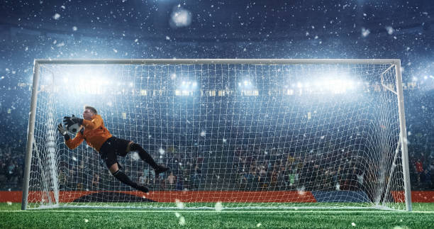 istock Soccer game moment  on professional stadium 939058414